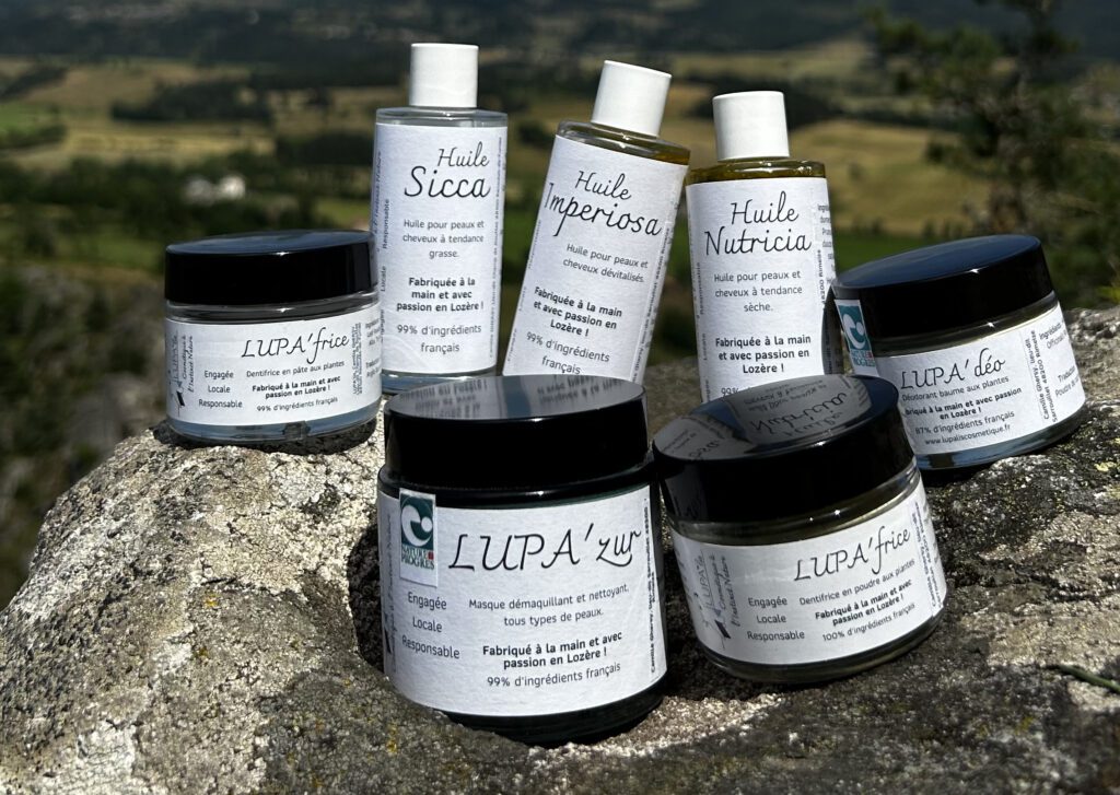 gamme produits LUPA'lis cosmétiques naturels bio français fabriqués artisanalement en Lozère