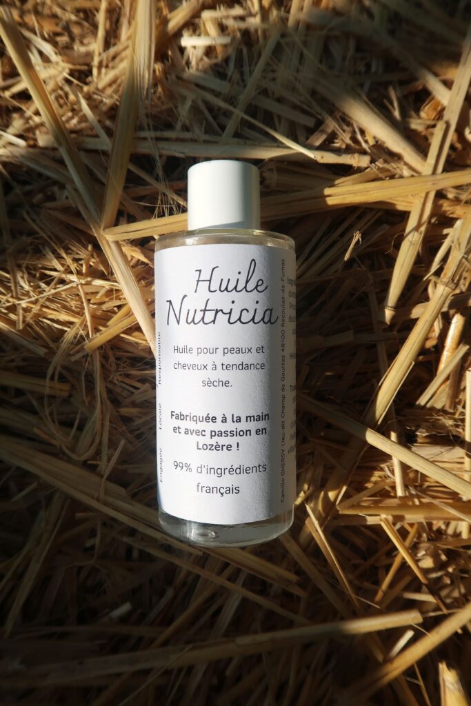 huile peau sèche cheveux secs Nutricia LUPA'lis cosmétiques naturels bio français fabriqués artisanalement en Lozère