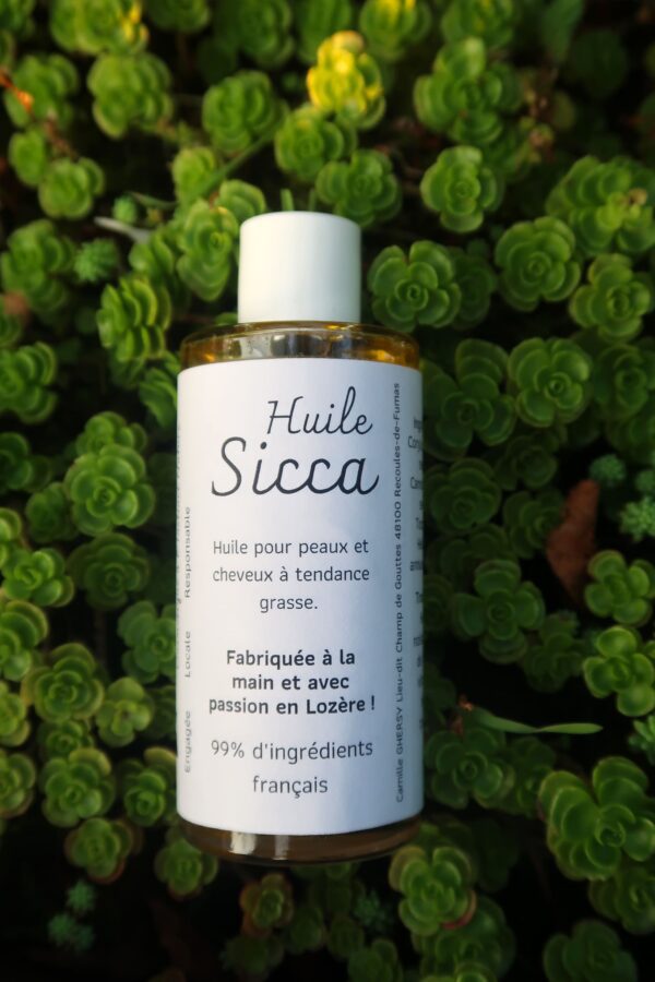 huile peau grasse cheveux gras Sicca LUPA'lis cosmétiques naturels bio français fabriqués artisanalement en Lozère